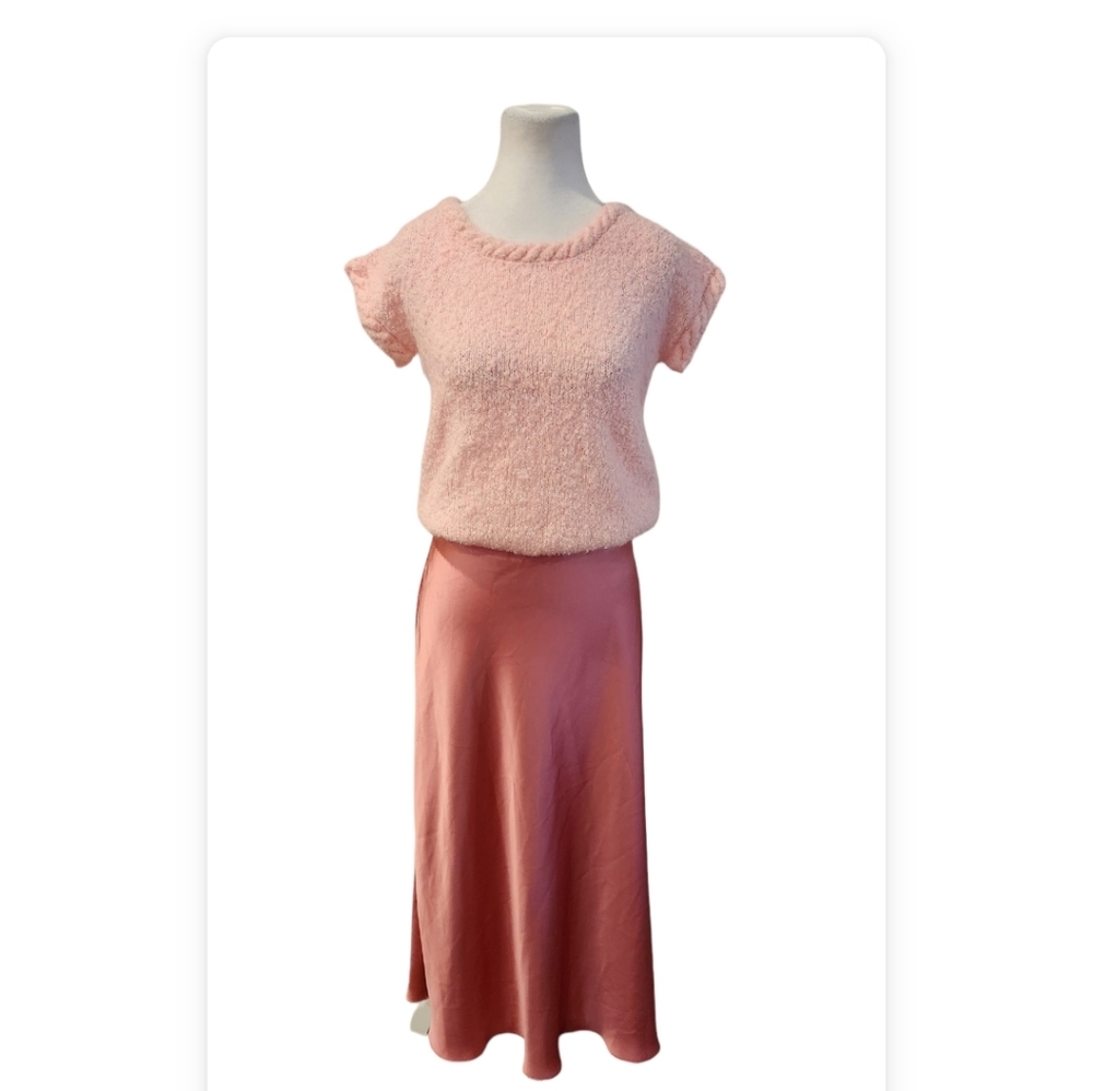 Pastel Pink Soft Knitted Sweater Short Sleeve